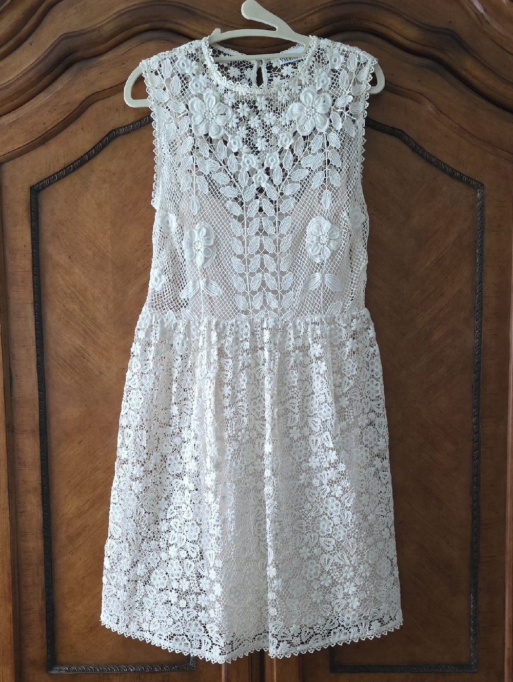 RED Valentino White Floral Lace Midi Dress